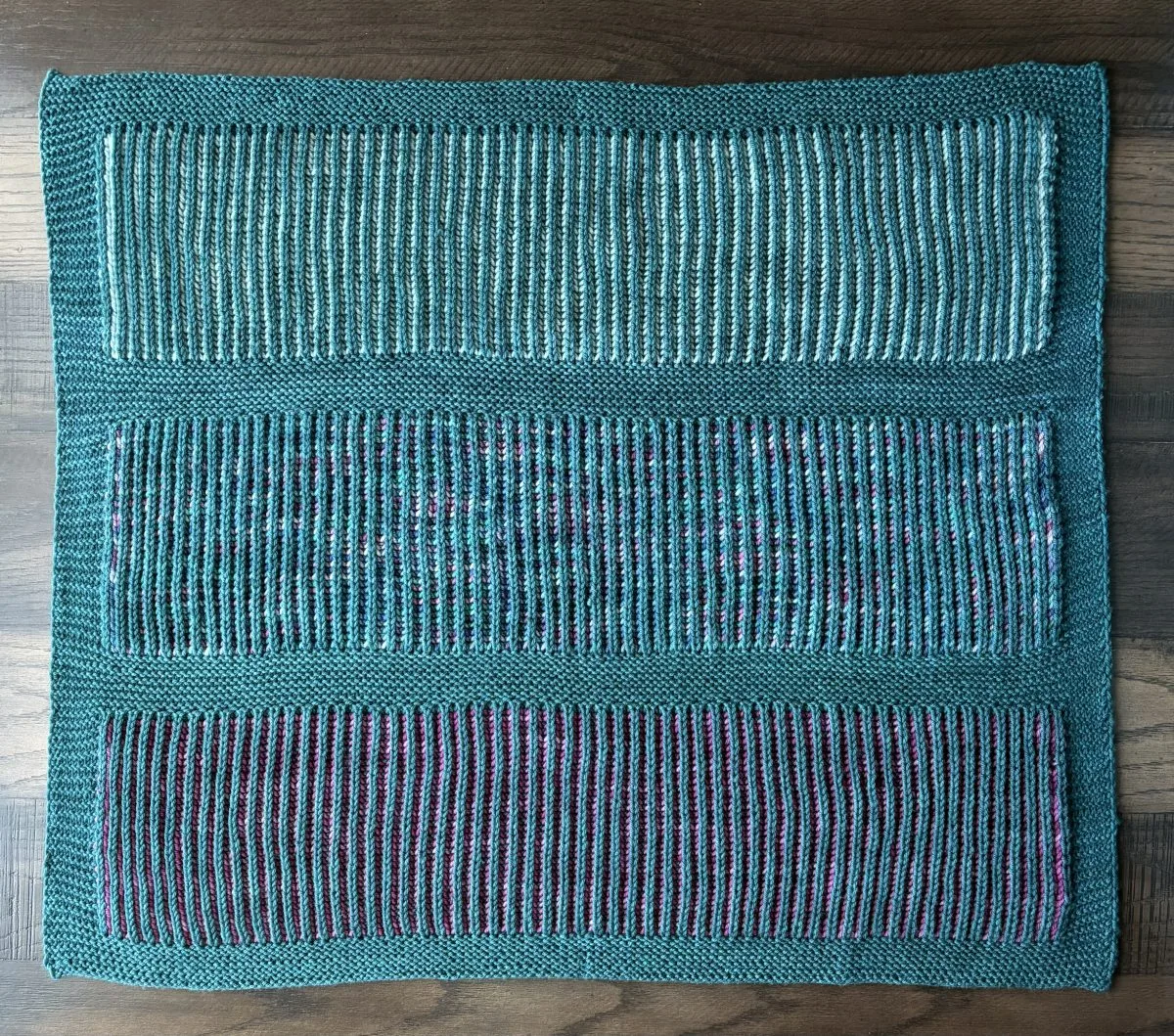 Brioche Colorblock Knit Blanket Pattern - subtle side