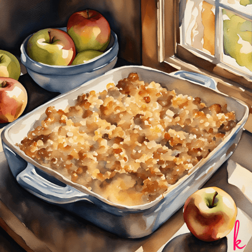painting of apple crumble