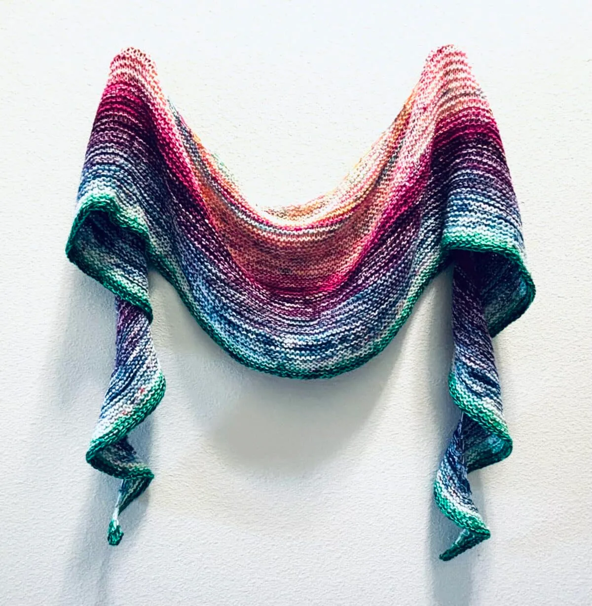 Scrappy Rainbow Shawl Sample